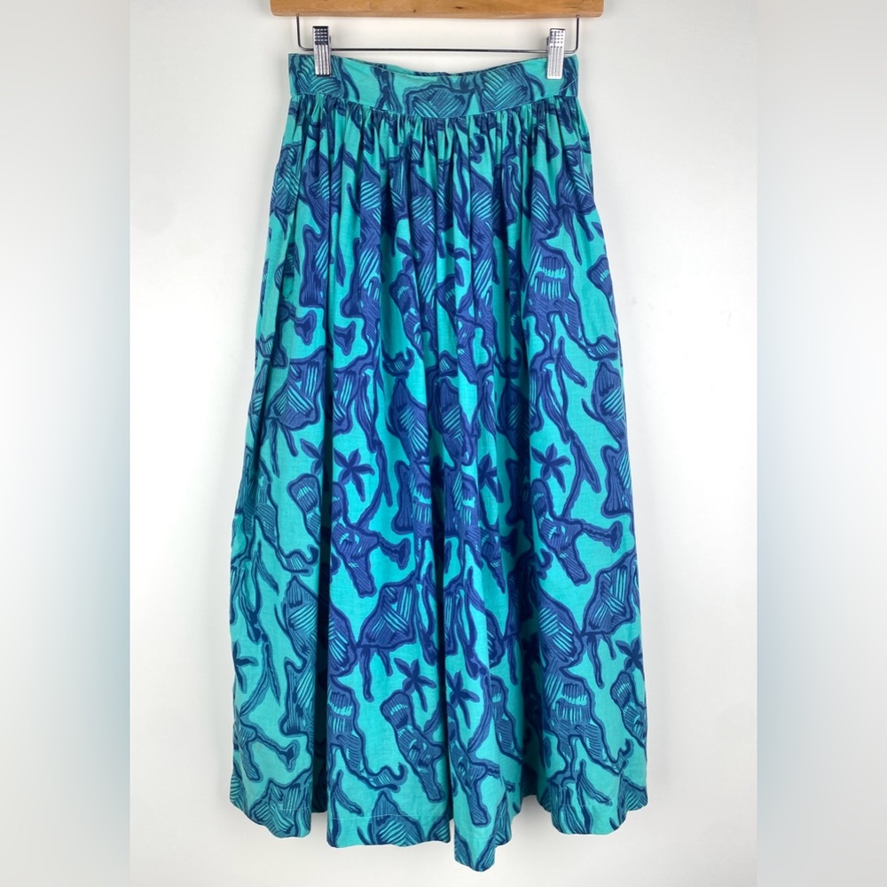 Vintage ESPRIT Print Skirt Cotton